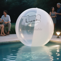 Ballon gonflable transparent en PVC de 1m 2m 3m avec logo personnalisé Ballon de plage de volley-ball utilisable sur l'eau