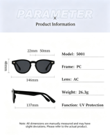 Lunettes de soleil carrées rétro en gros, monture PC classique à double rivet, verres AC, protection UV