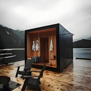 Sauna traditionnel au design moderne Salle incontournable pour la maison Sauna à vapeur sèche en bois de cèdre rouge massif Option mobile pour l'extérieur - Product Image 5