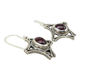 Boucles d'oreilles en grenat véritable, argent sterling 925, bijoux faits à la main, style bohème vintage pour femmes, vente en gros - Product Image 2