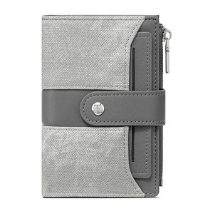 Vintage Short Zipper PU Leather Multi-functional Men's <b>Wallet</b> Business Portable Simple Leaf Cross-border Coin <b>Wallet</b> - Product Image 6