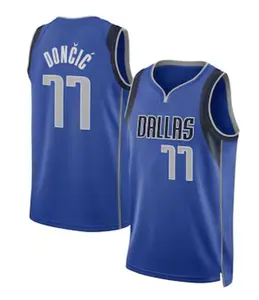 美国男子篮球球衣 #77卢卡·东契奇 #11凯里·欧文最佳质量缝制/热压国家篮球球衣