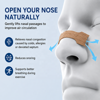 Bandes nasales anti-ronflement personnalisées avec logo et emballage, support OEM/ODM, patchs corporels fortifiants pour le nez et aide au ronflement