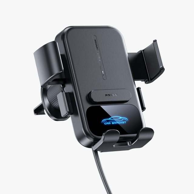 Universal Flexible 15W Car Mounted Mobile Phone Holder with Wireless Charging for Air Vent and Desk Use