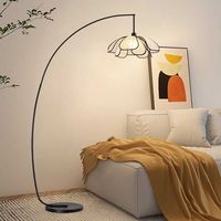 Lampe sur pied moderne en forme de fleur de style zen pour salon et chambre à coucher, lampe artistique en tissu durable et écologique