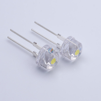 Diode LED de 8 mm en forme de chapeau de paille, diode LED transparente, jaune, rouge, bleu, blanc chaud