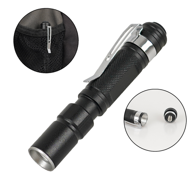 Multi-functional Portable Aluminum Alloy Body Battery Powered LED Flashlight IP65 Rated Zoom Torch Penlight