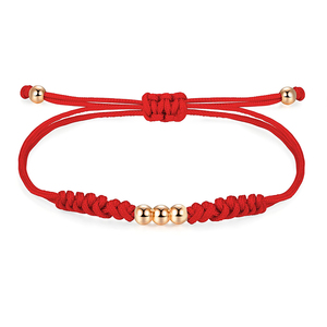 Handmade chuỗi dây bện có thể điều chỉnh dây vòng đeo tay không thấm nước tăng vàng ba hạt chuỗi chủ đề dệt vòng tay tình bạn - Product Image 2