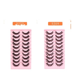 <span class=keywords><strong>Faux</strong></span> <span class=keywords><strong>cils</strong></span> russes faits à la main, <span class=keywords><strong>effet</strong></span> 3D, lot de 10 paires, en cheveux synthétiques, réutilisables, épais aux extrémités, recourbés - Product Image 1