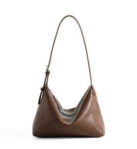 Sac Hobo Femme en Cuir Véritable Personnalisé Classique Bandoulière Fermeture Éclair Étanche Mode Bonbons Chaînes Simples - Product Image 1