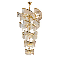 Luminaire suspendu en spirale pour escalier de villa personnalisé salle à manger projet d'hôtel salon lustres en cristal