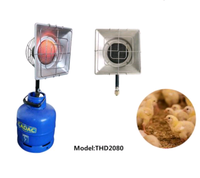 Chauffeuse infrarouge à gaz naturel compacte et économe en énergie THD2080 sans flamme pour poussins, canards, oies, porcs, vaches, moutons - Vente en gros 2026