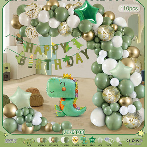 Kit d'arche de ballons en gros sur le thème des garçons : avion, dinosaure, ours – Ensemble de ballons en latex pour décorations de fête d'anniversaire d'enfants - Product Image 4