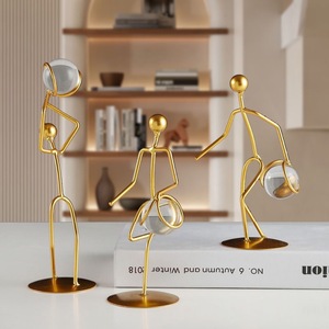 Modern Metal Sports Figure Sculpture - Abstract <strong>Athlete</strong> <strong>Figurine</strong> for Home Office Decor &amp; Creative Gift - Product Image 4