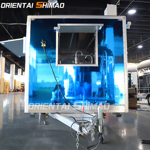 स्टेनलेस स्टील मोबाइल रेस्तरां भोजन कार्ट बार ट्रेलर मोबाइल फूड वैन फूड ट्रक पूर्ण रसोई उपकरण के साथ - Product Image 4