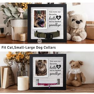 2026 Caisse de présentation commémorative noire pour animaux de compagnie, cadre boîte à ombre pour collier et <span class=keywords><strong>photo</strong></span>, pour la commémoration des chiens et des chats - Product Image 5