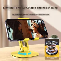 Support de téléphone portable en plastique pliable, support de tablette rotatif à 360 degrés, support de téléphone pour diffusion en direct, hauteur réglable, compatible