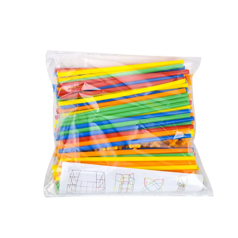 Hot Selling Kits Plastic Educatief Speelgoed Rietjes Bouw Speelgoed Voor Jongens & Meisjes Kleurrijke Elkaar Grijpende