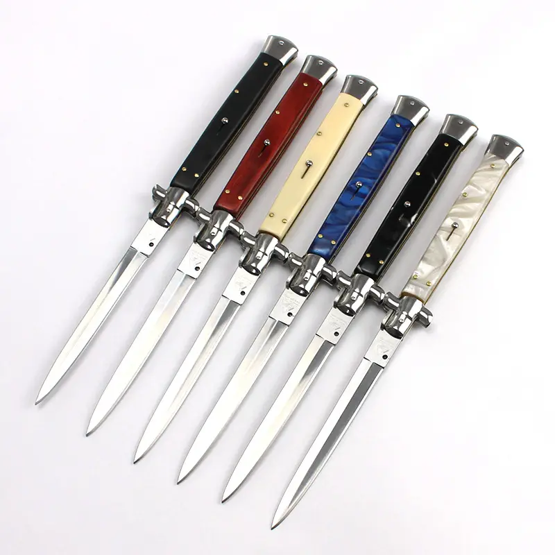 AKC 13-inch folding knife acrylic high hardness wooden handle 440 steel outdoor tool wholesale
