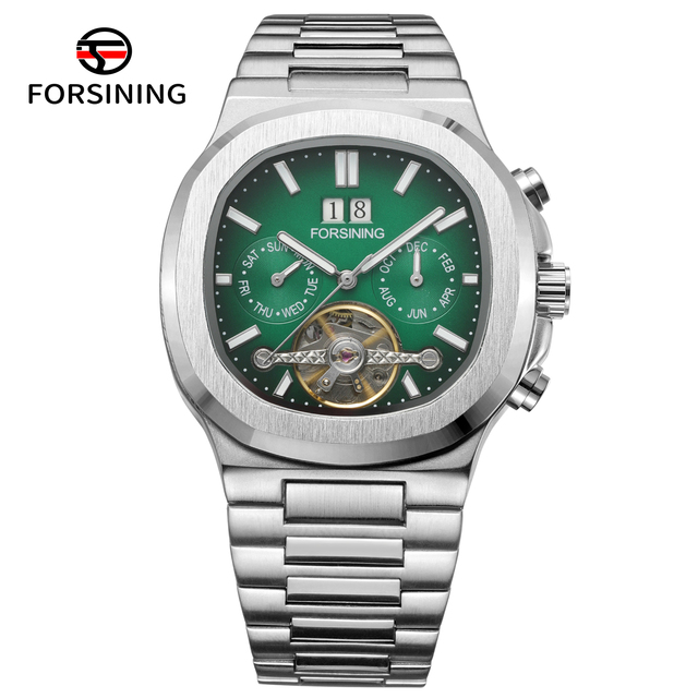 Luxury Mechanical Watch Forsining New High Quality Men Automatic Solid Stainless Steel Band Men Watch