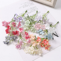 Bunga Sutra Buatan Kecil untuk DIY, Perlengkapan Buatan Tangan, Hydrangea, Hiasan Kepala Pengantin, Aksesoris Rambut, Buket Modern