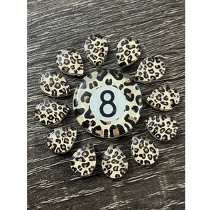 Ensemble de pierres précieuses rondes à motif guépard, 8 billes, avec doublet de perles, cabochon, pierres précieuses en vrac pour la fabrication de bijoux, artisanat artisanal, unique - Product Image 4