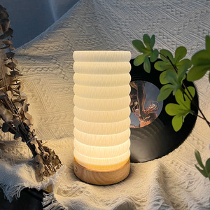 Rechargeable <b>Table</b> Lamp Bedroom <b>Bedside</b> Lamp Creative Personality Art High-end Decoration Cream Style Romantic Night Light - Product Image 3