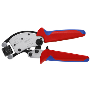 Knipex Twistor T - Pinza para crimpar cables de 0,14-10 mm con cabezal giratorio autoajustable, mangos multicomponentes cromados - Product Image 1