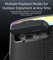 Boombox portable extérieur en plastique avec LED RVB arc-en-ciel, étanche à la poussière, pour haut-parleur audio bidirectionnel 5.3 10-30W, subwoofer, commande vocale