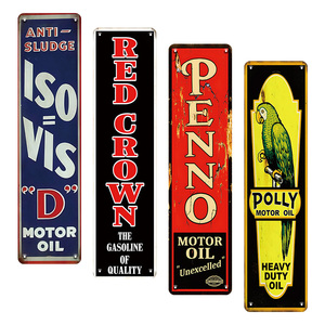 Targa in Metallo Stile Retrò con Olio Motore, Corona Rossa, Penzo, Polly, Decorazione da Parete per Garage, Man Cave, Officina <span class=keywords><strong>Auto</strong></span> - Product Image 1