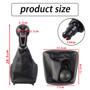 Para <span class=keywords><strong>SEAT</strong></span> <span class=keywords><strong>IBIZA</strong></span> IV 6J 2009 <span class=keywords><strong>2010</strong></span> 2011 2012, pomo de palanca de cambios con funda de cuero y cubierta de goma para la palanca de cambios - Product Image 2