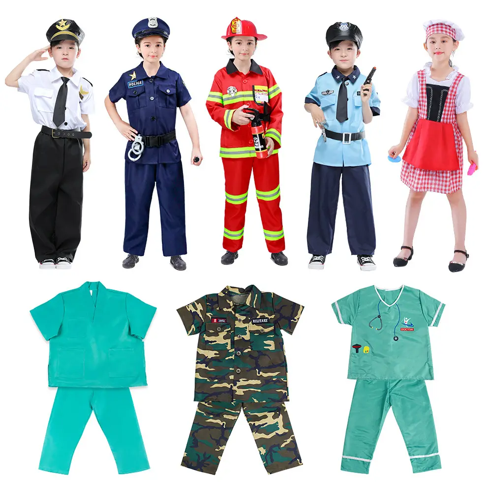 Halloween Kostuum Rollenspel Kinderen Speelgoed Jurk-Up Oordelen Arts Verpleegkundige Koken Chef Speelgoed Politie Cosplay Dragen Met accessoires