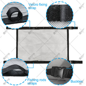 Filet de rangement pour plafond de voiture, sac de rangement en maille 81x55cm pour cannes à pêche, utilisation en extérieur - Product Image 2