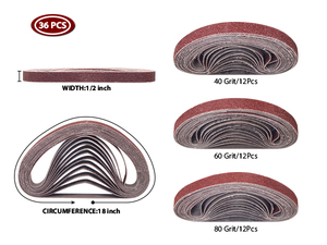 <span class=keywords><strong>สายพาน</strong></span>ขัดอะลูมิเนียมออกไซด์1/2x18 "100% X-WT โพลีเอสเตอร์ขนาด40-400สำหรับขัดไม้และโลหะ - Product Image 2