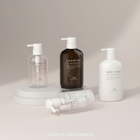 Emballage de haute qualité en plastique PET pour savon liquide, gel douche, shampoing, savon pour les mains, lotion, pompe, 300 ml/500 ml