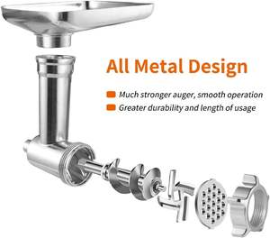 Gdrtwwh Accessoire de hachoir à aliments robuste compatible avec tous les batteurs sur socle <span class=keywords><strong>KitchenAid</strong></span>, comprend 3 tubes à <span class=keywords><strong>saucisse</strong></span> - Product Image 4