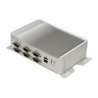 Mini PC industrial sin ventilador Nuc Nano con 6 COM y 6 núcleos USB DDR4 RAM Computadora integrada en la industria-Enchufe de EE. UU./UE