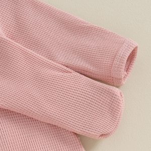 Lovelyshine Wholesale &amp; Custom Newborn <strong>Baby</strong> Girl Footie Waffle Knit Romper Zippers Ruffle Jumpsuit Fall <strong>Winter</strong> <strong>Clothes</strong> - Product Image 6