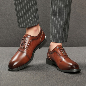 Zapatos de vestir de cuero genuino para hombre, zapatos formales, zapatos Oxford, zapatos de boda estilo británico, zapatos de hombre de estilo nuevo, zapatos de negocios con alzas. - Product Image 4