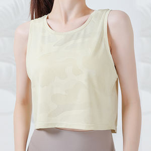 Chaleco deportivo sin mangas de camuflaje para mujer, camiseta corta holgada, transpirable, para verano, correr, entrenamiento, Fitness, Yoga - Product Image 6