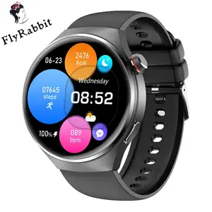 Flyrabbit MT26 Wireless Charge Smart Watch 2024 For Huawei GT4 PRO Men AMOLED HD Screen Bluetooth Call NFC Heart Rate SmartWatch