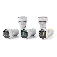Lampu indikator tegangan AC Digital LED kualitas tinggi Voltmeter Mini tampilan tegangan dapat disesuaikan Logo AC 60-500V