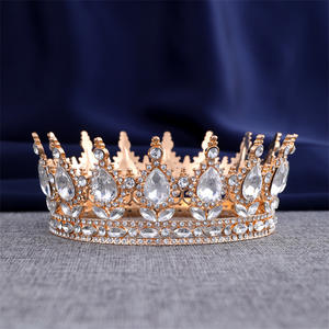 Venta al por mayor de lujo <span class=keywords><strong>novia</strong></span> corona Tiara Aleación de lujo accesorio para el cabello cristal circón garra ajuste incrustaciones de diamantes de imitación para la Boda nupcial - Product Image 3