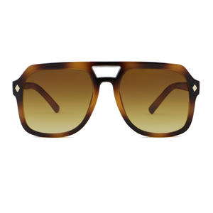 Gafas de Sol de doble haz Retro moda cuadrado cóncavo forma gradiente lente de alto grado Anti-UV PC + CP Material del marco - Product Image 6