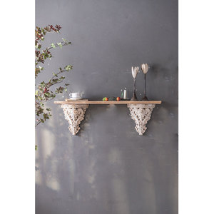 Antique Mgo Khắc Mộc Mạc Trang Trí Hiển Thị Kệ Lưu Trữ Treo Tường Kệ Gỗ Cho Gia Đình - Product Image 2