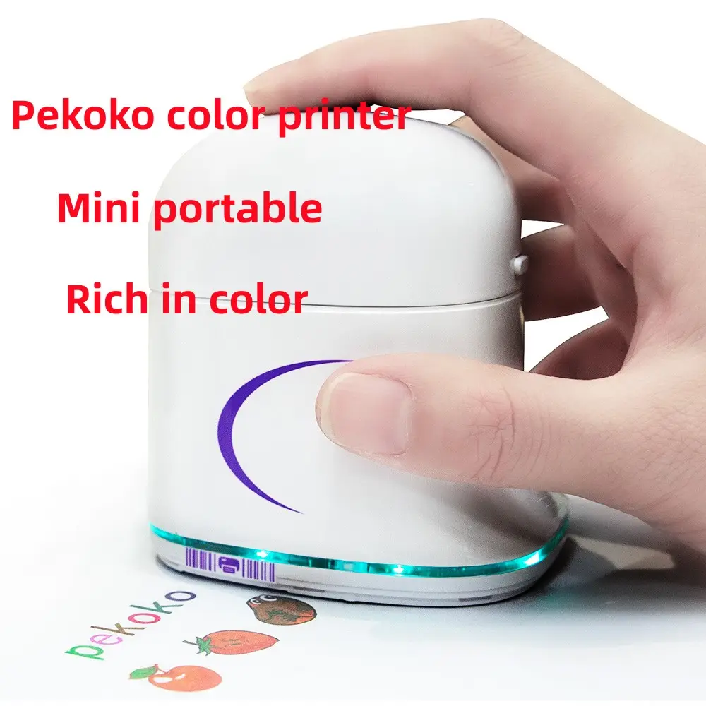 طابعة ملونة جديدة محمولة باليد Pekoko طابعة صغيرة نافثة للحبر المنزلية