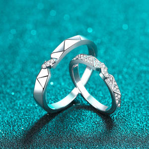 Wholesale Vintage Women <b>Men</b> Jewelry 925 Sterling <b>Silver</b> Couple <b>Ring</b> Moissanite Diamond Wedding <b>Ring</b> - Product Image 2