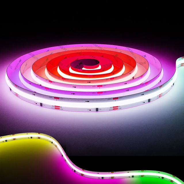 WS2811 COB LED Strip RGBIC Pixel Addressable DC12V 24V WS2812B High Density Flexible FCOB Light Tape for Gaming Room Wall