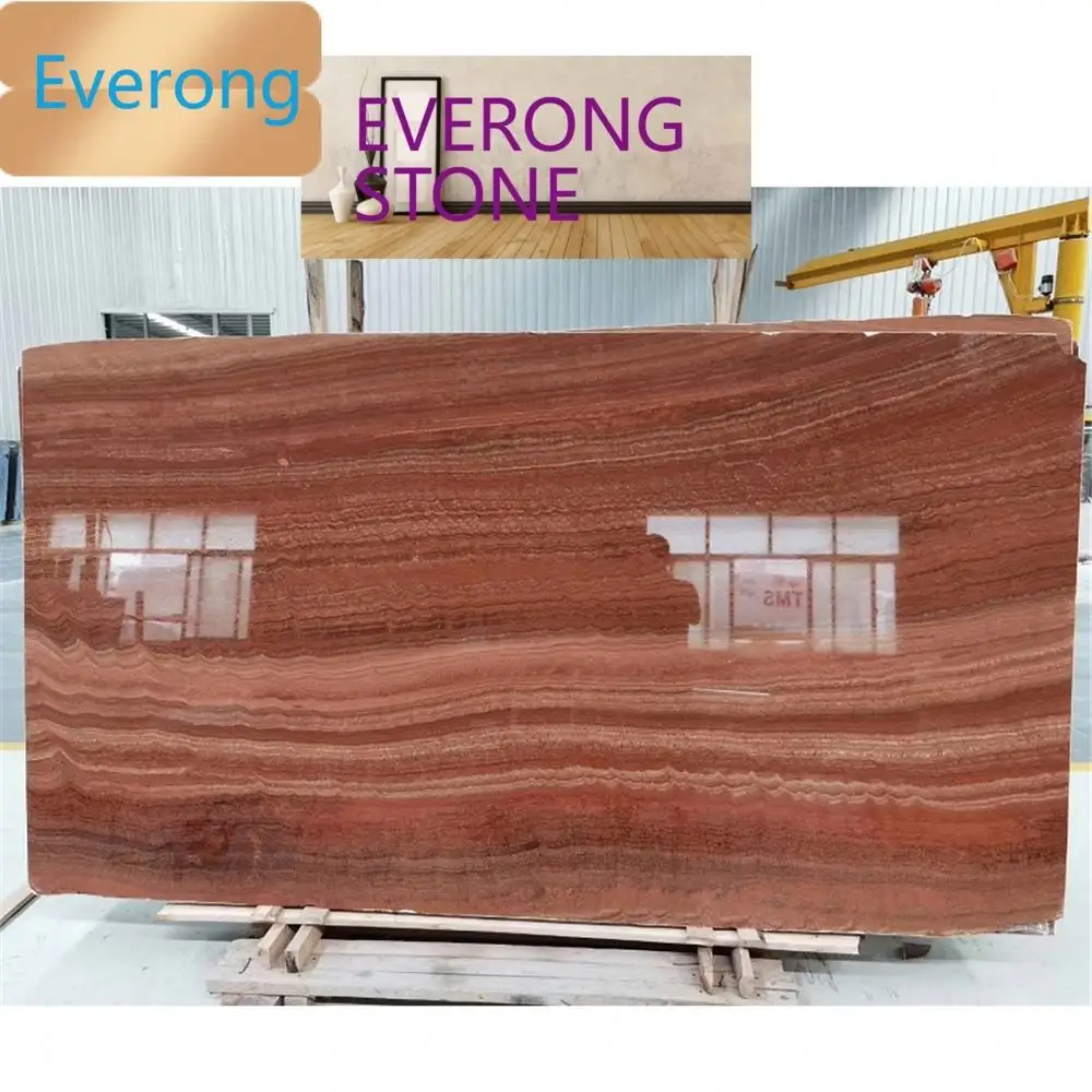 Lastra di marmo rosso in legno naturale dimensione per il rivestimento della parete pietra di marmo prezzo