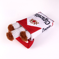 Jouet en peluche pour animaux de compagnie en forme de paquet de cigarettes amusant en gros - Conception sonore interactive, tissu doux résistant aux morsures, jouet à mâcher pour chien